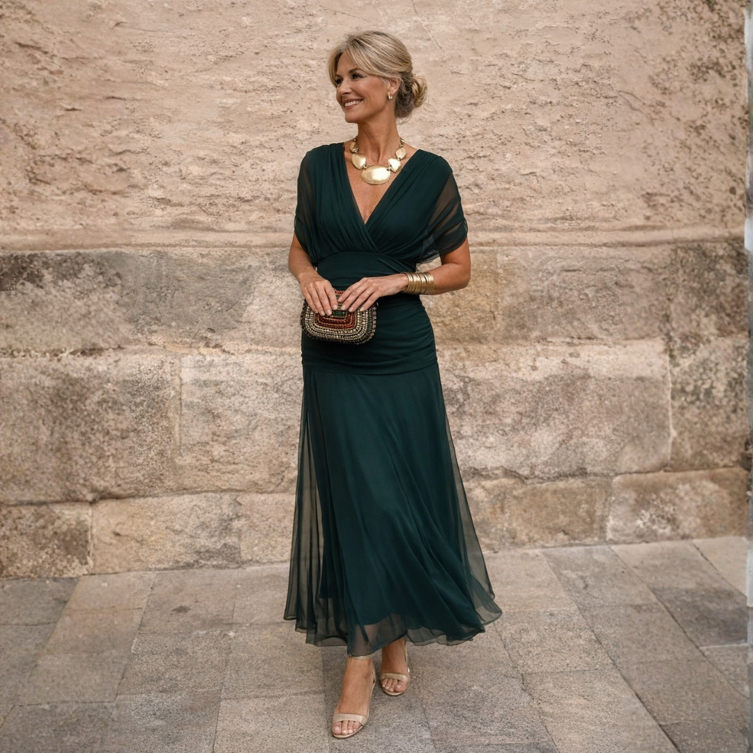 Mikaela | Vestido Maxi de Hombros Descubiertos
