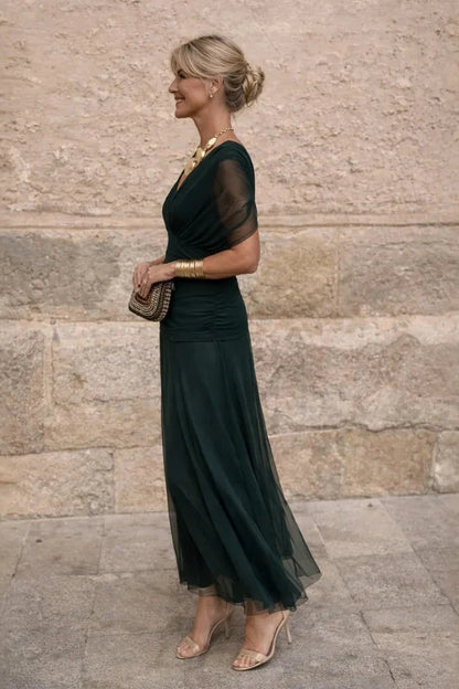 Vestido Plisado de Tejido Ligero