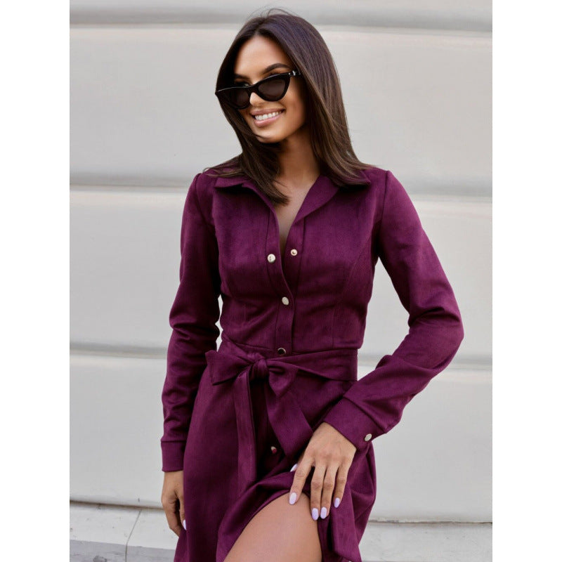 Vestido Camisero 'Siena' Suede-Touch™