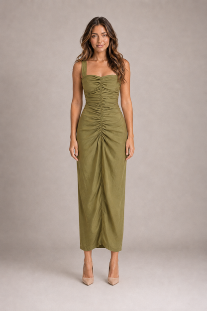 Vestido Midi Sculpt Fruncido