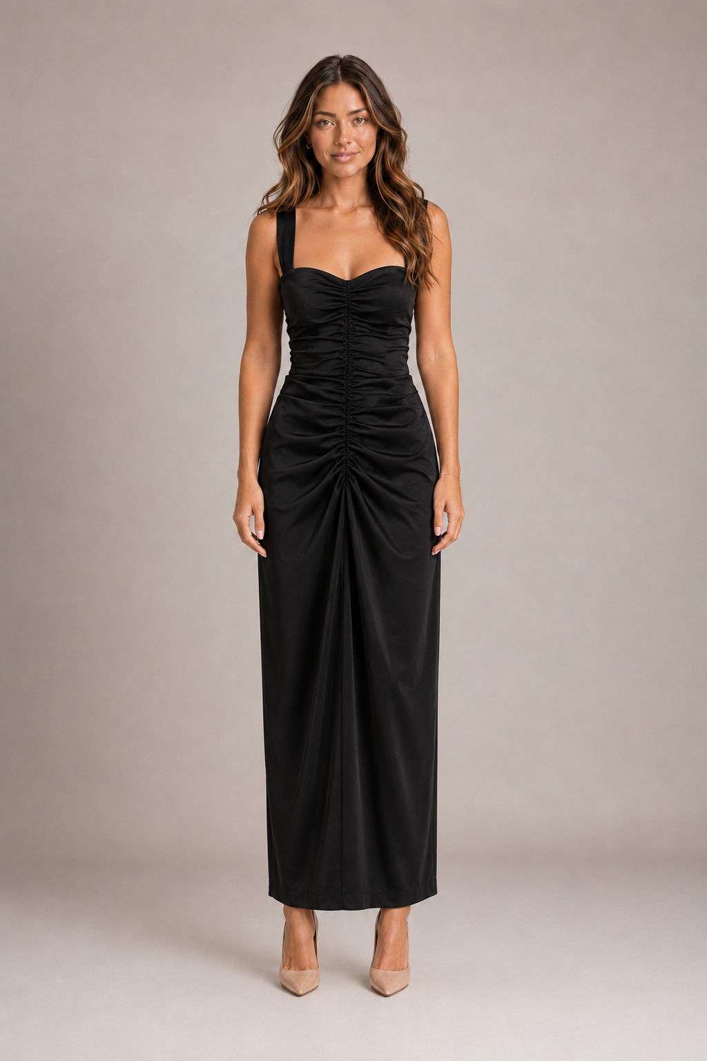 Vestido Midi Sculpt Fruncido