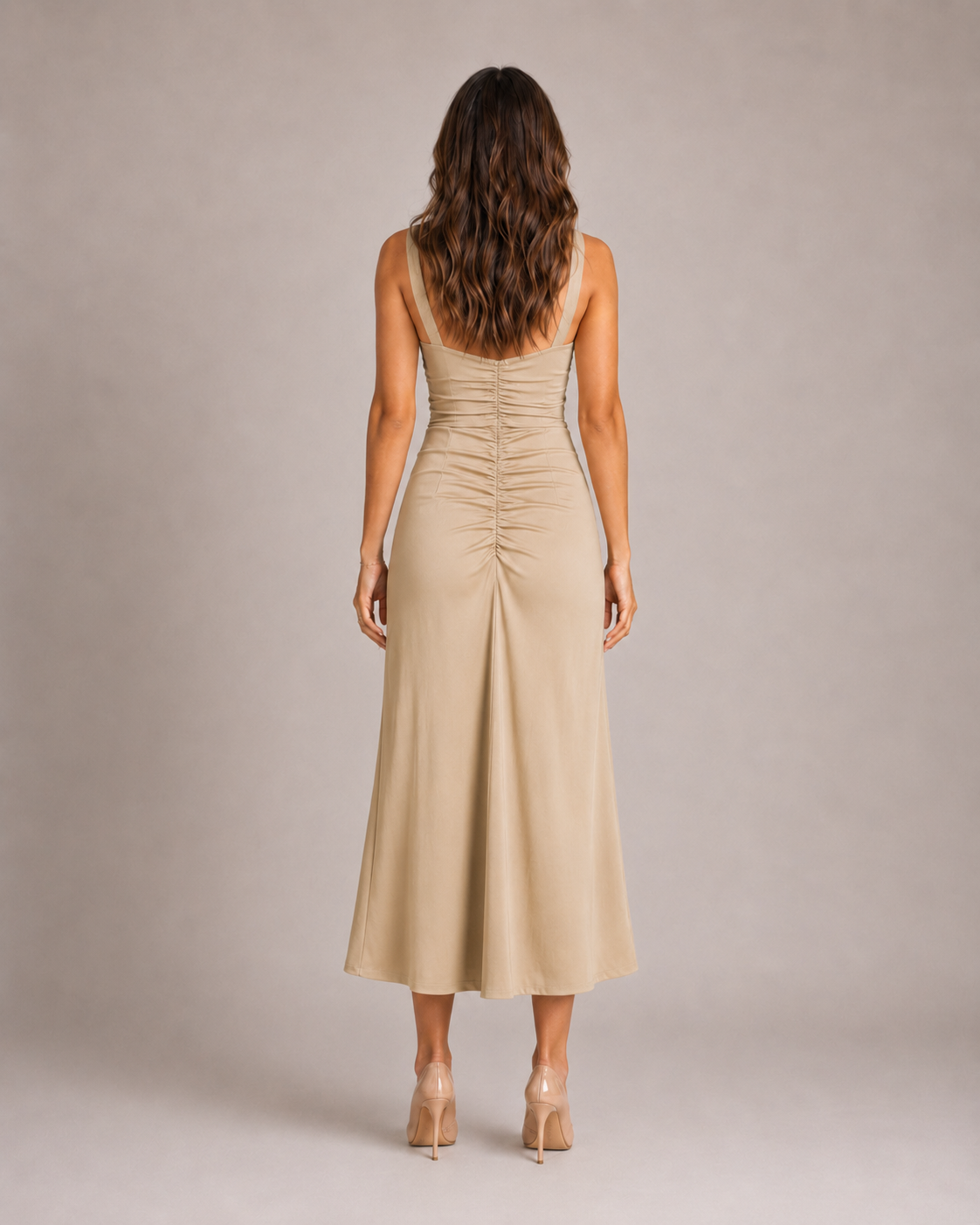 Vestido Midi Sculpt Fruncido
