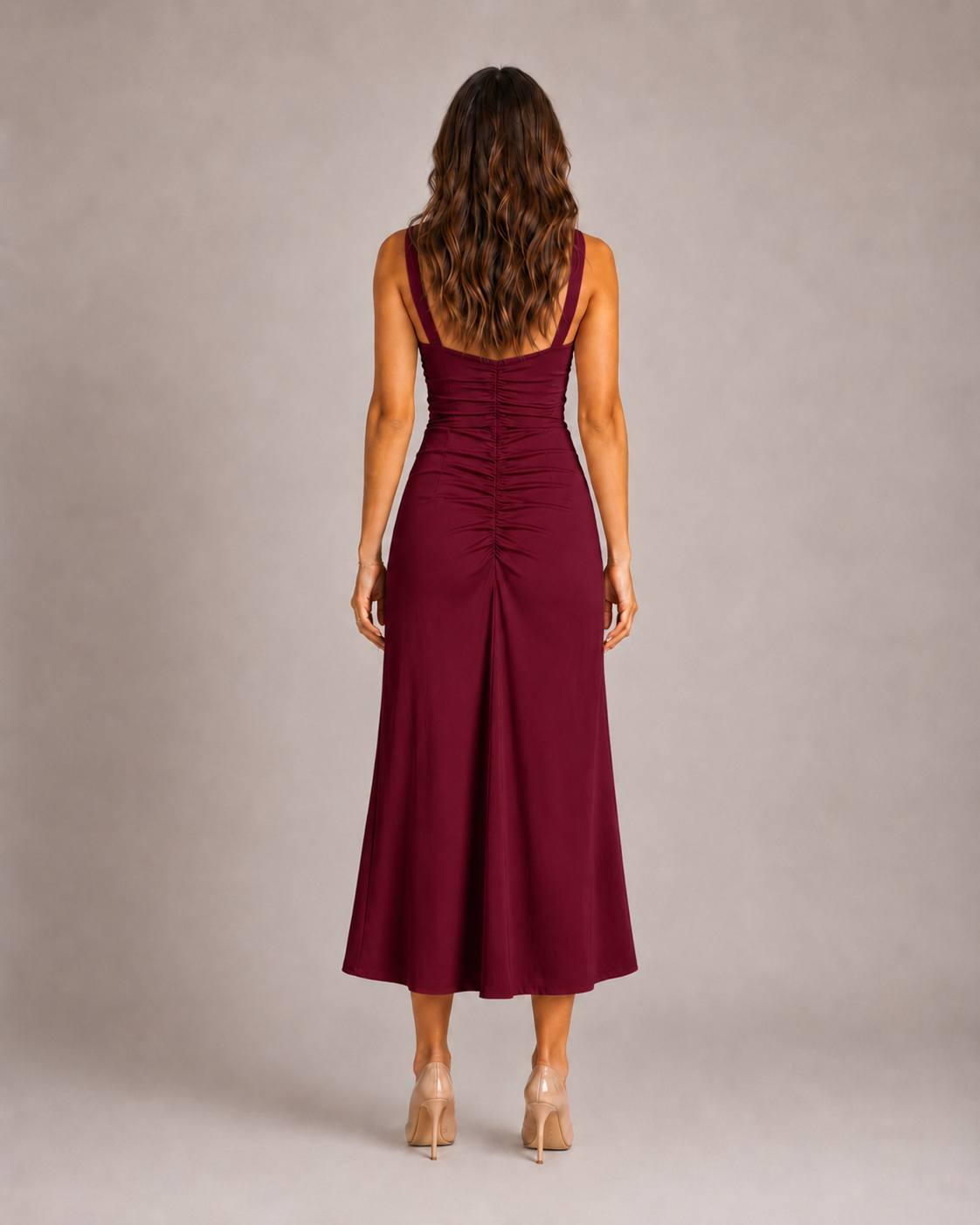 Vestido Midi Sculpt Fruncido