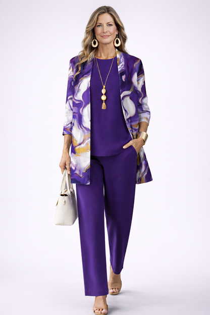 Conjunto de Tres Piezas · Morado (modelo 3)