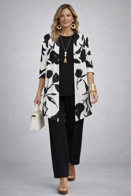 Conjunto de Tres Piezas · Negro y Blanco