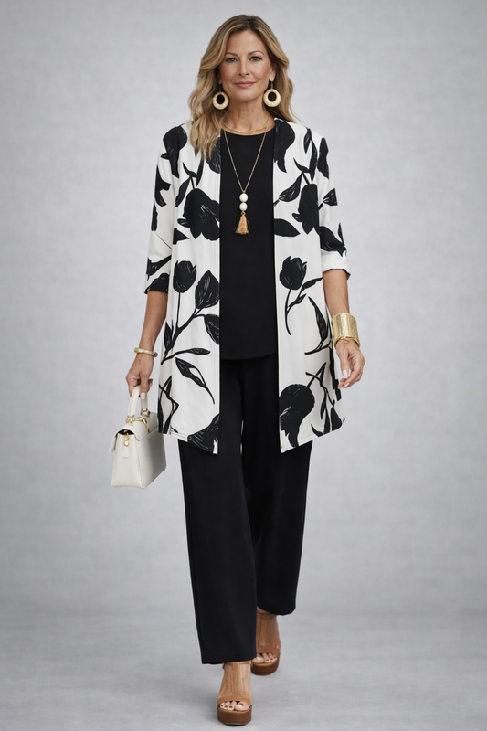 Conjunto de Tres Piezas · Negro y Blanco