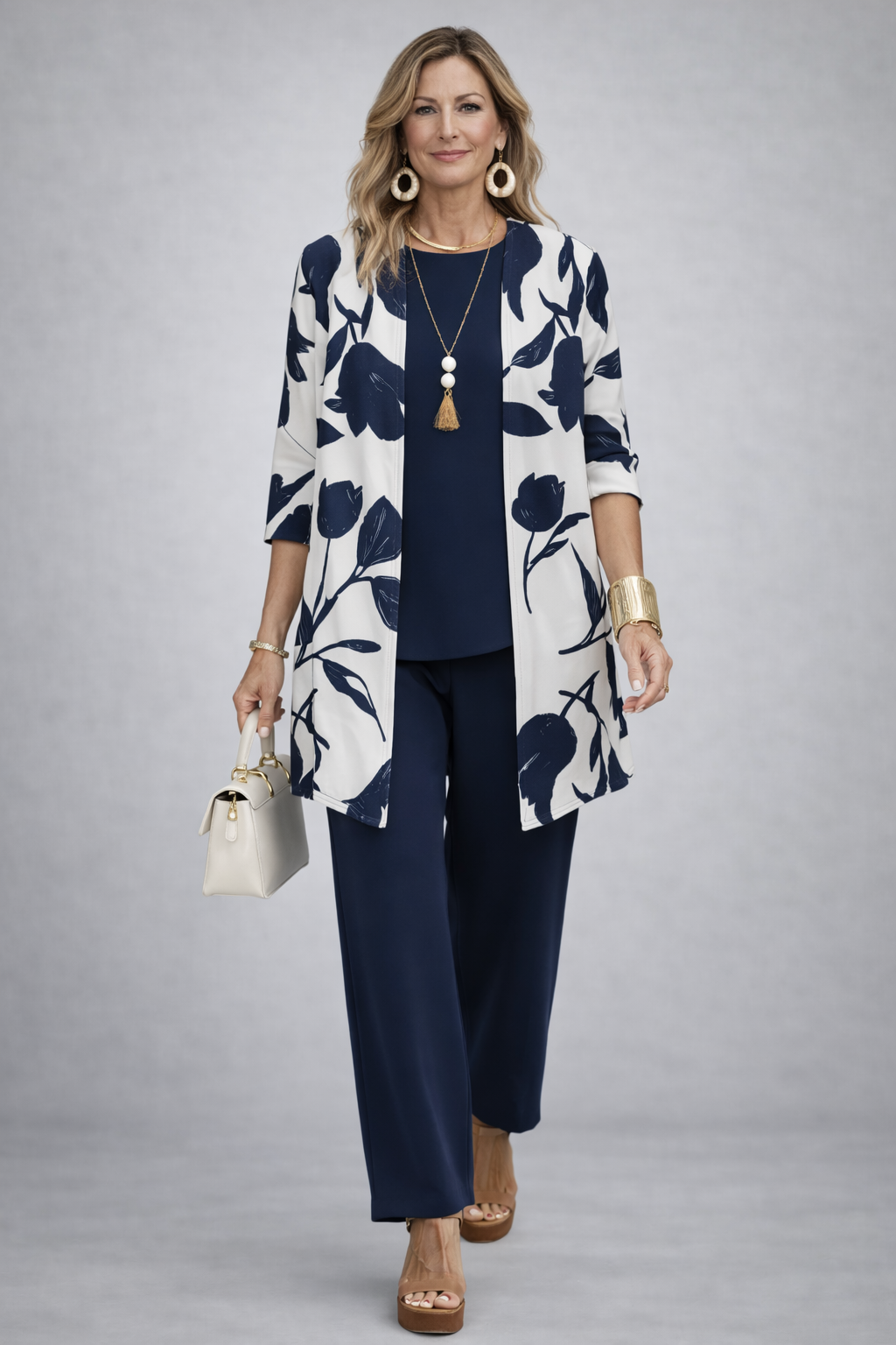Conjunto de Tres Piezas · Azul y Blanco