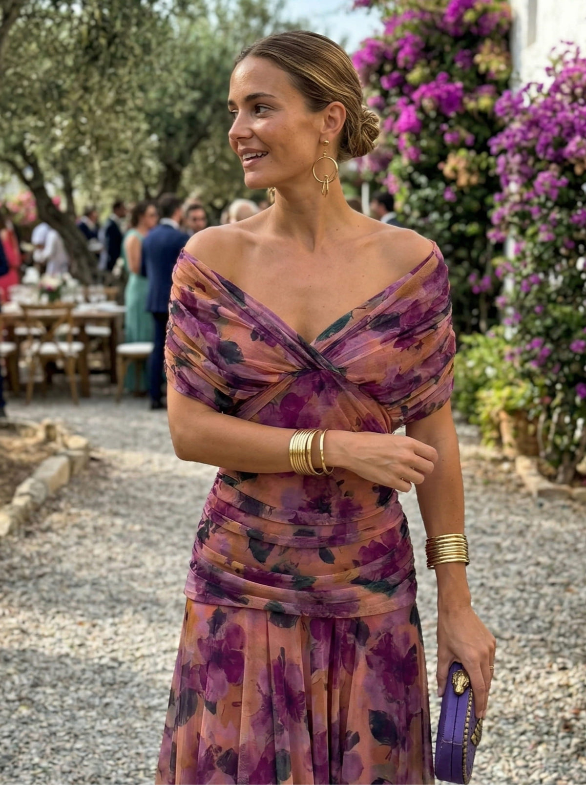 Noa | Vestido Maxi Floral Drapeado