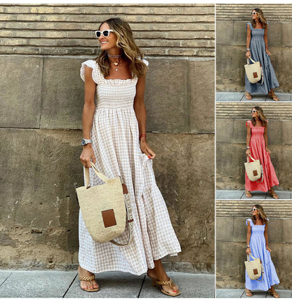 Vestido casual de cuadros vichy