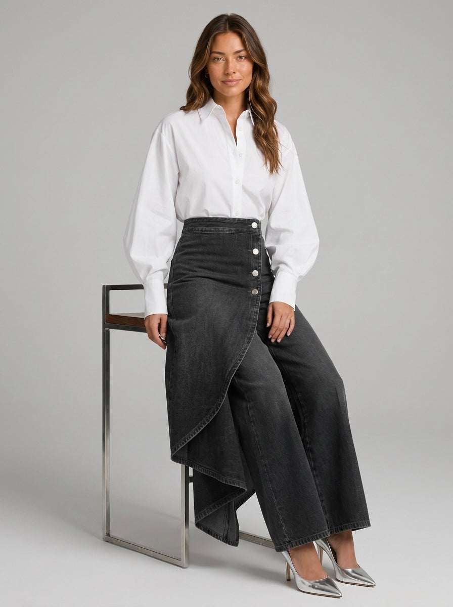 Pantalón Palazzo Liquid Denim