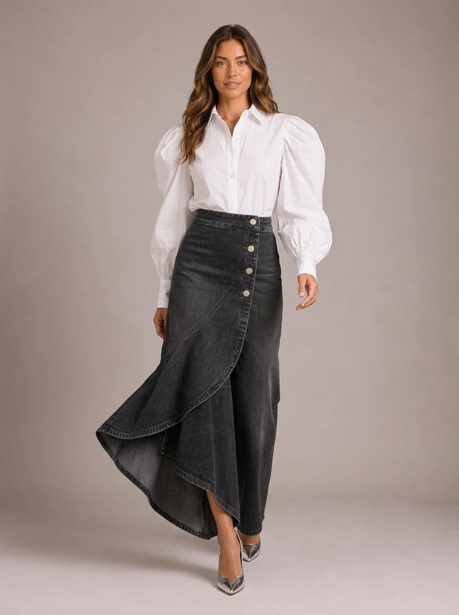 Pantalón Palazzo Liquid Denim