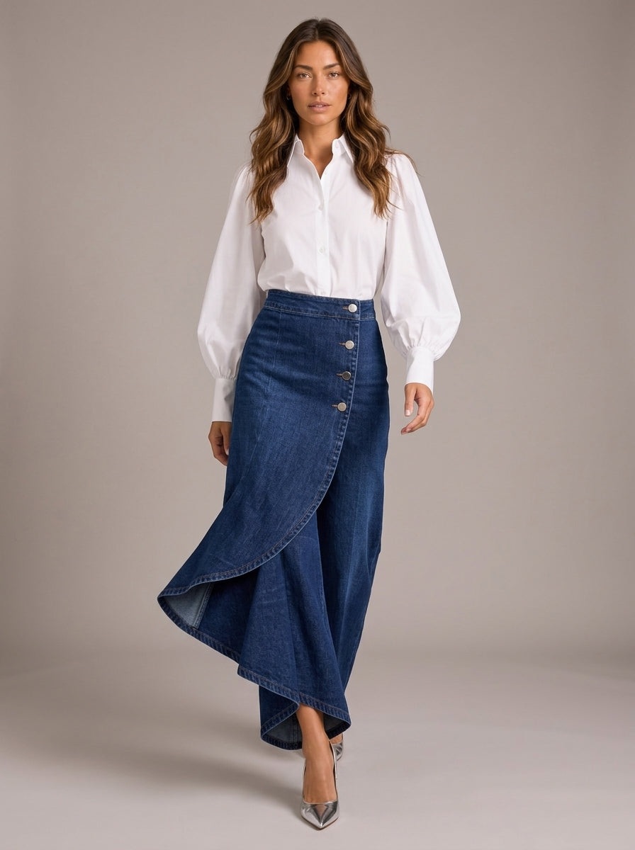 Pantalón Palazzo Liquid Denim