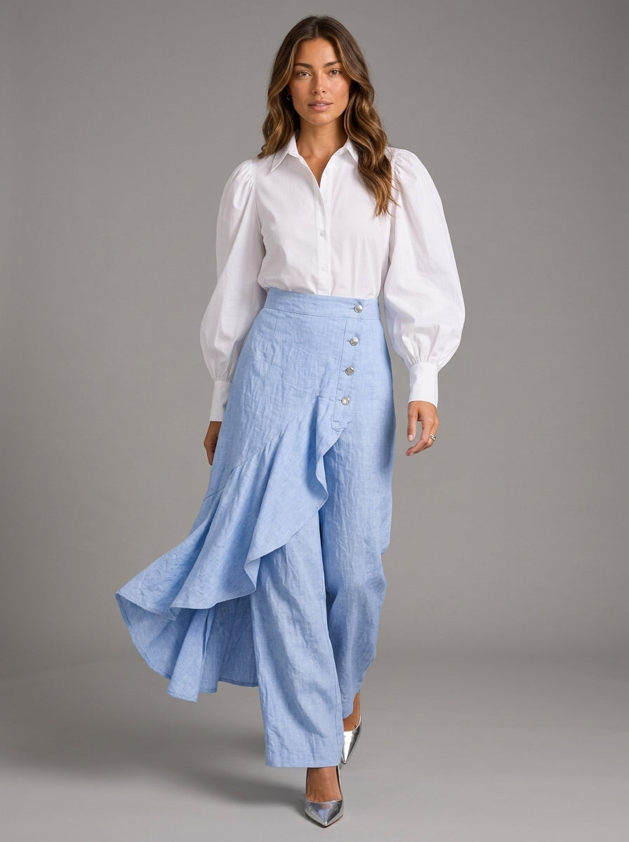 Pantalón Palazzo Liquid Denim