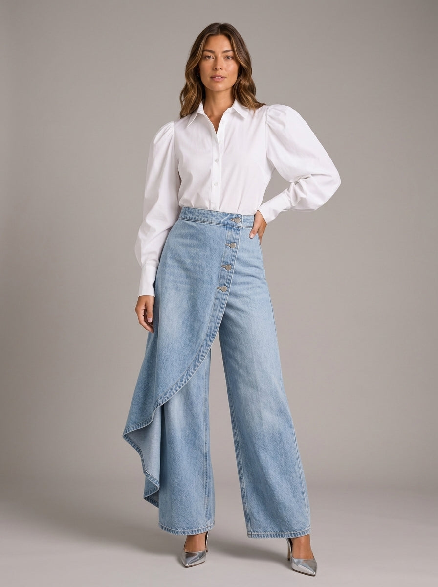 Pantalón Palazzo Liquid Denim