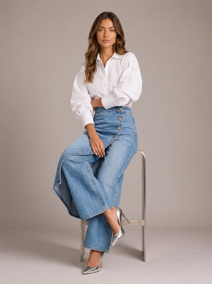 Pantalón Palazzo Liquid Denim