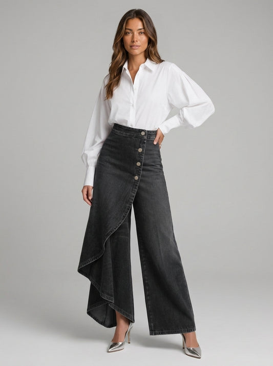 Pantalón Palazzo Liquid Denim