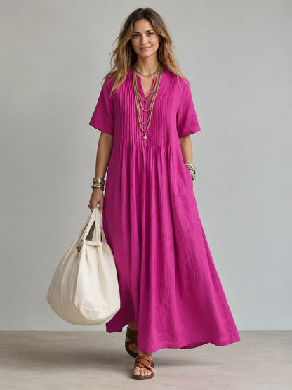 Simone vestido plisado rosa
