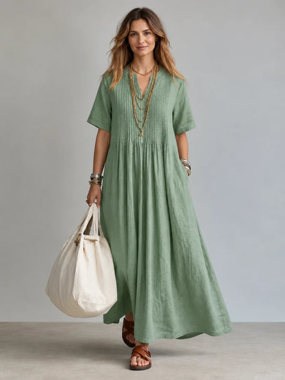 Simone vestido plisado verde