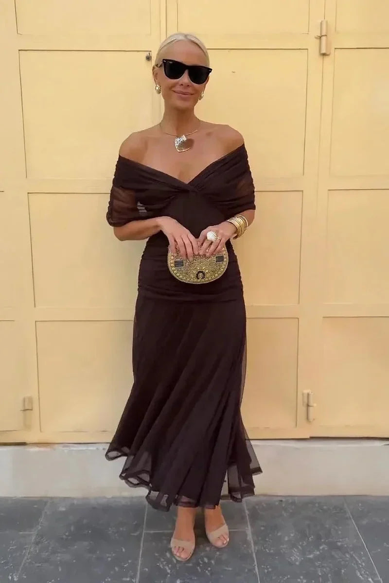 Vestido Plisado de Tejido Ligero
