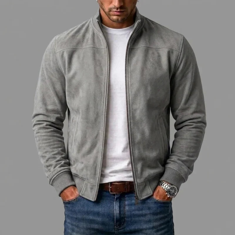 Chaqueta Bomber con Cuello Estructurado