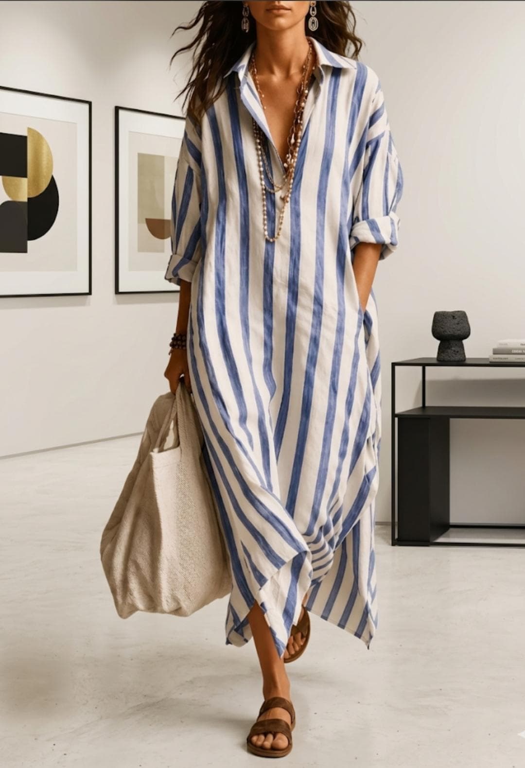 Mykonos | Vestido Camisero de Rayas