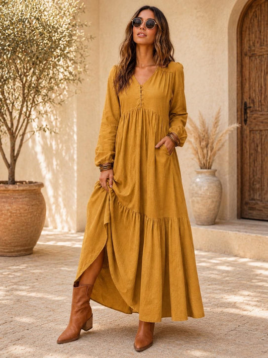 Vestido con Botones y Abertura