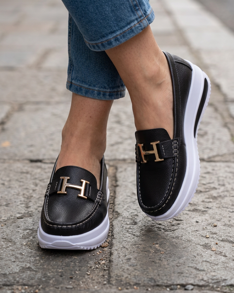 Mocasines Plataforma con Herraje