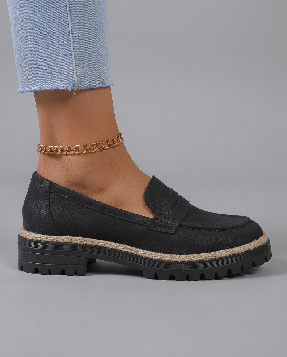 Mocasines Plataforma con Tacón Ancho