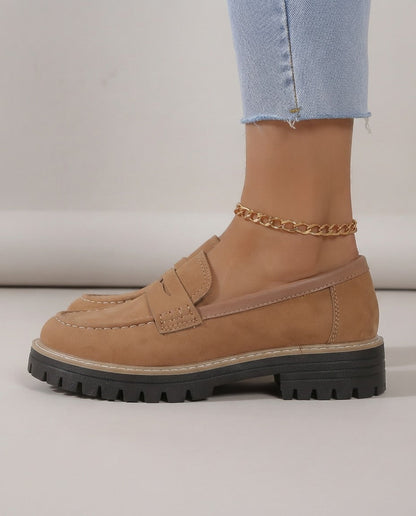 Mocasines Plataforma con Tacón Ancho