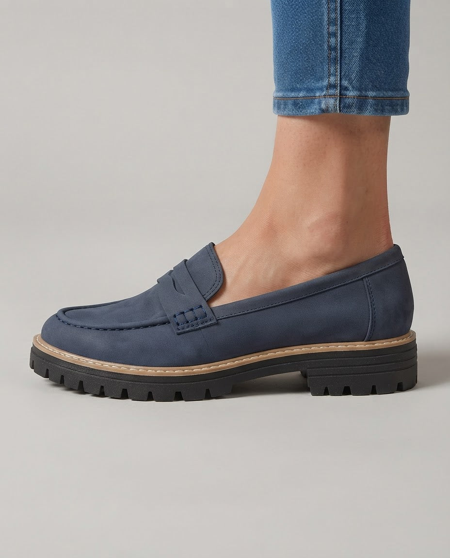 Mocasines Plataforma con Tacón Ancho