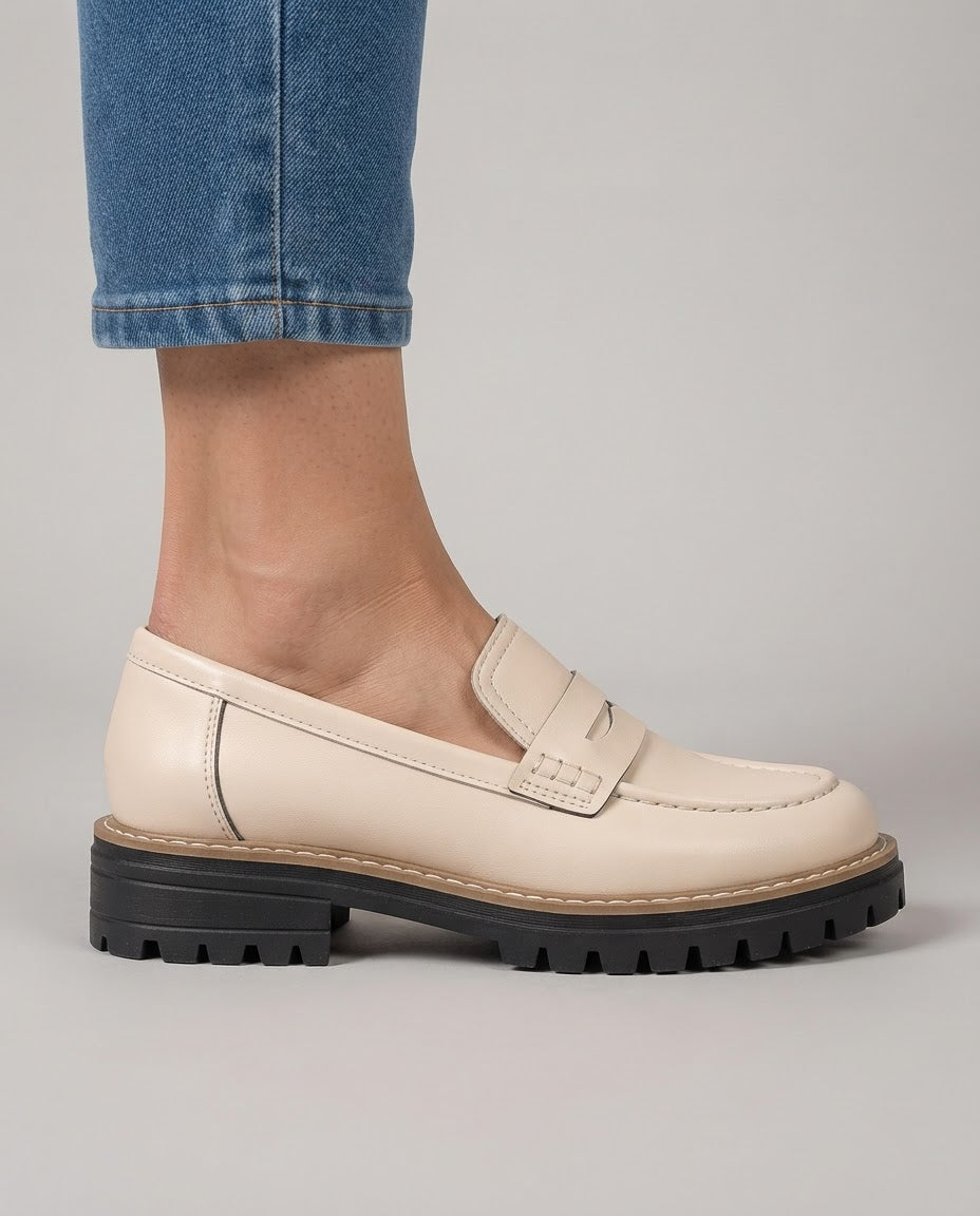 Mocasines Plataforma con Tacón Ancho