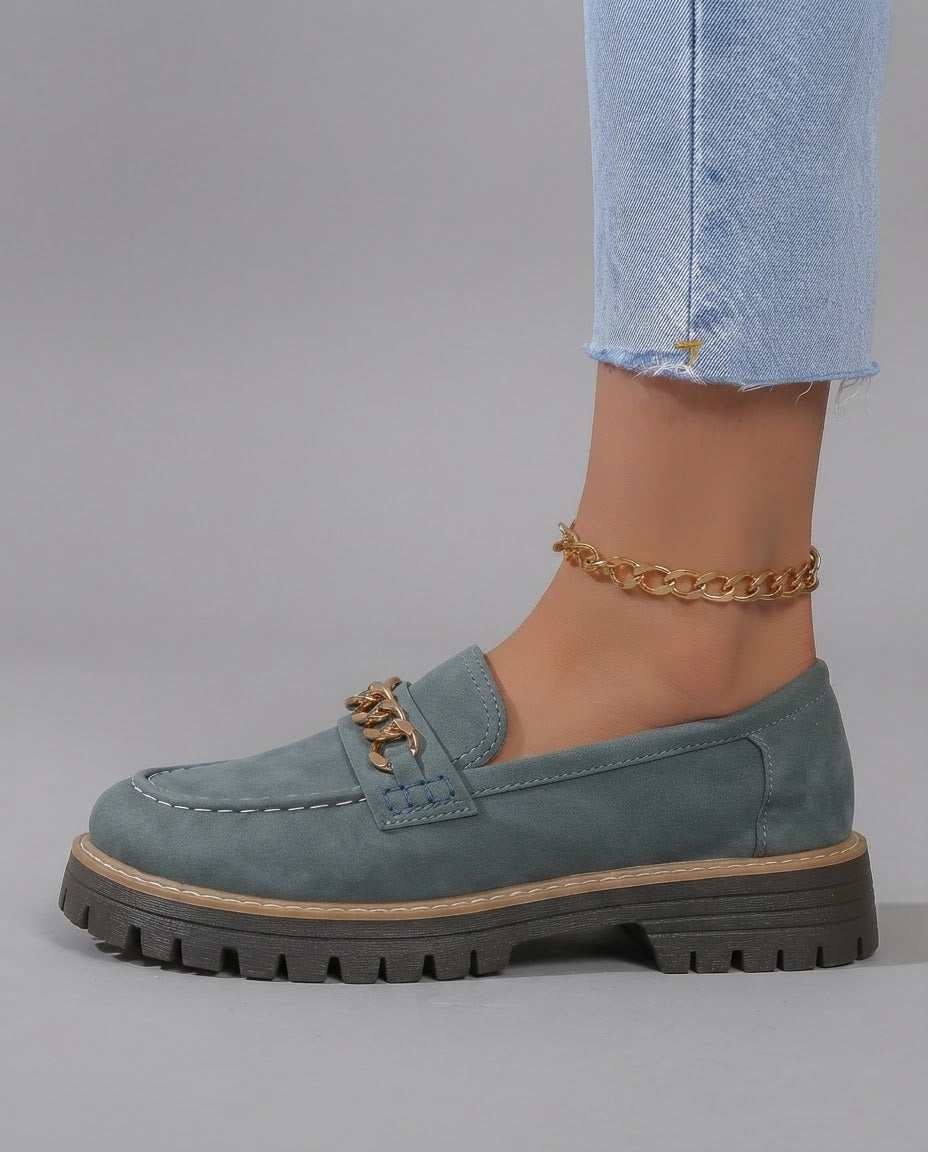 Mocasines Plataforma con Tacón Ancho