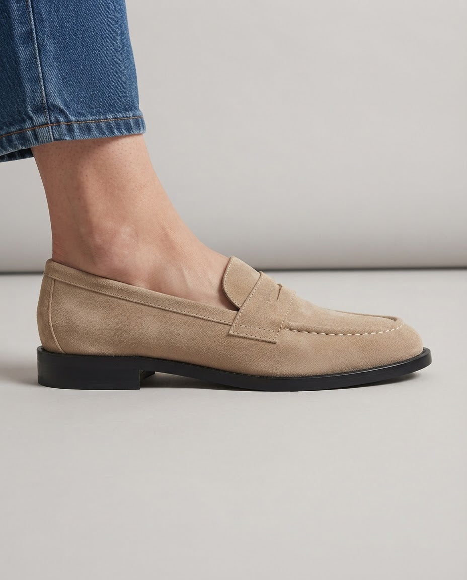 Mocasines Penny en Acabado Ante