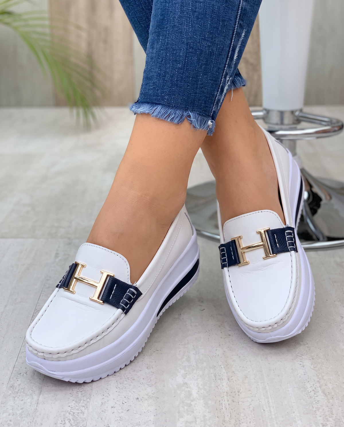 Mocasines Plataforma con Herraje