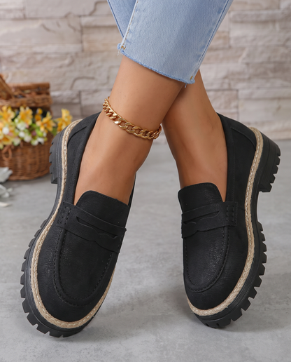Mocasines Plataforma con Tacón Ancho