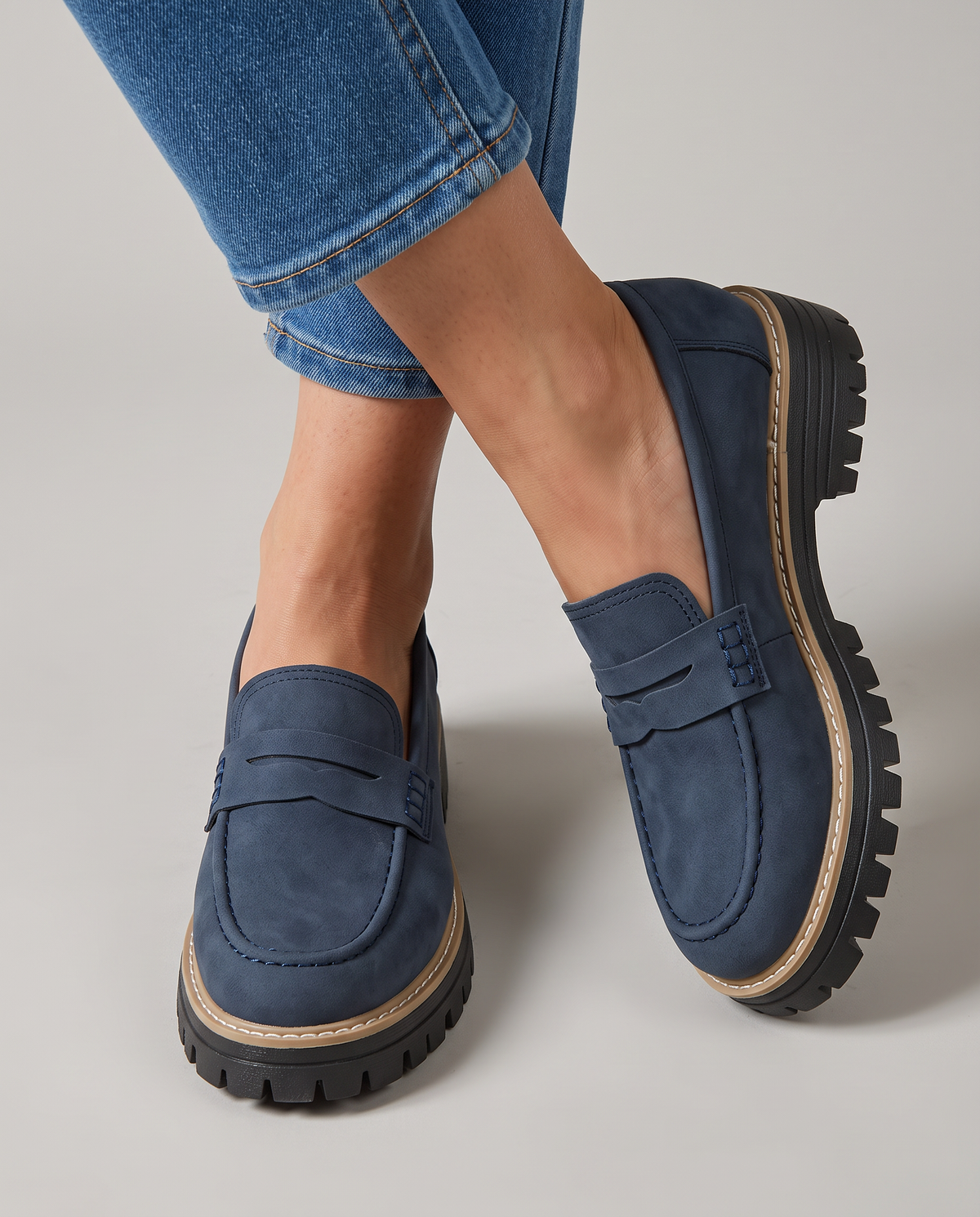 Mocasines Plataforma con Tacón Ancho
