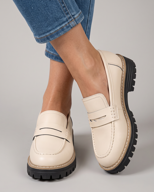 Mocasines Plataforma con Tacón Ancho