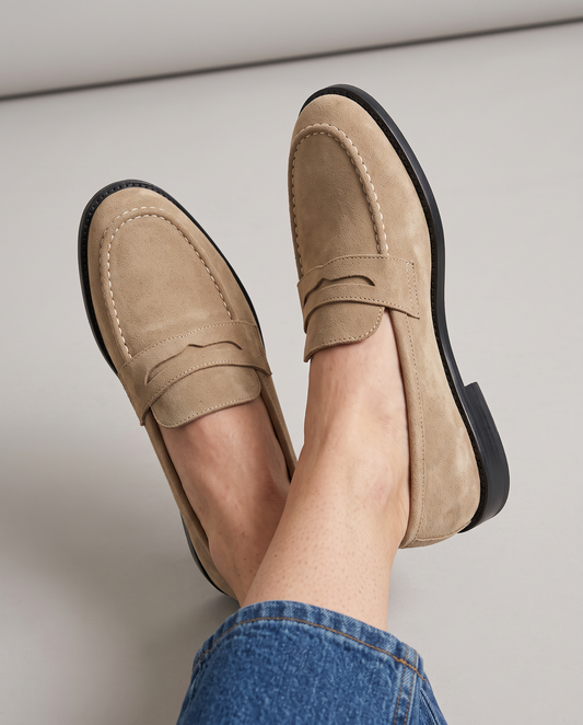 Mocasines Penny en Acabado Ante