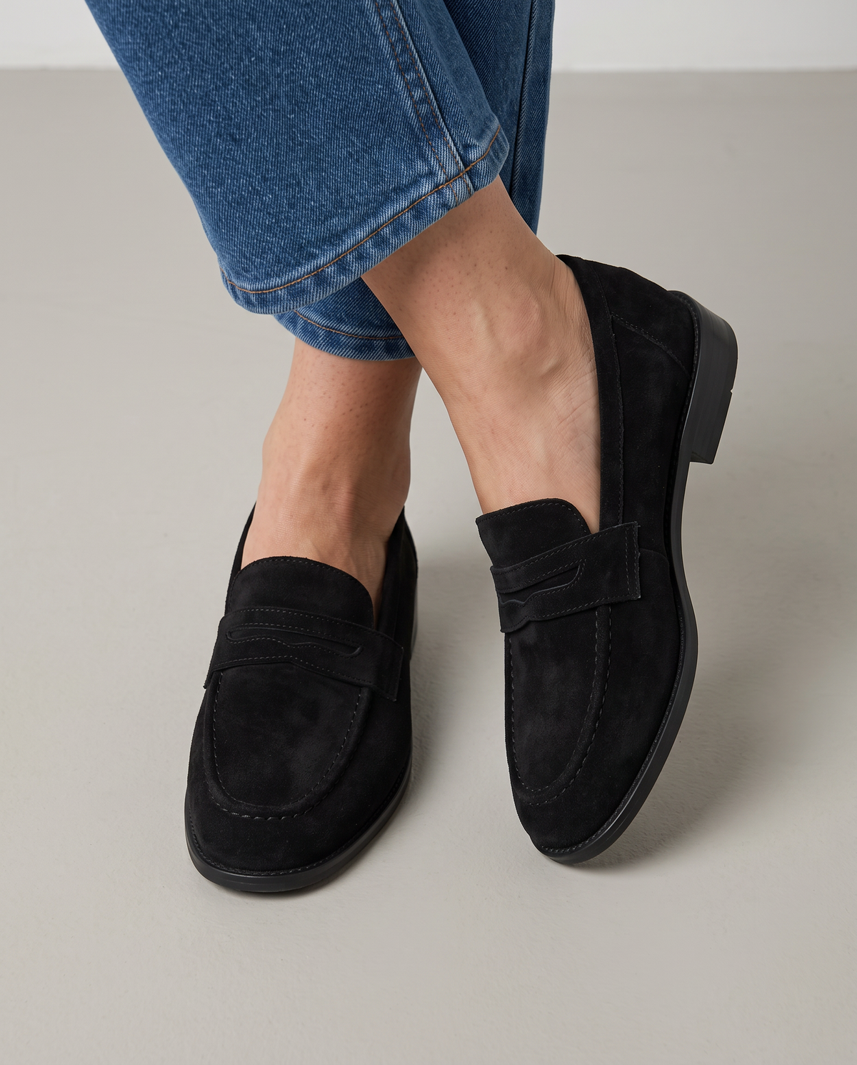 Mocasines Penny en Acabado Ante