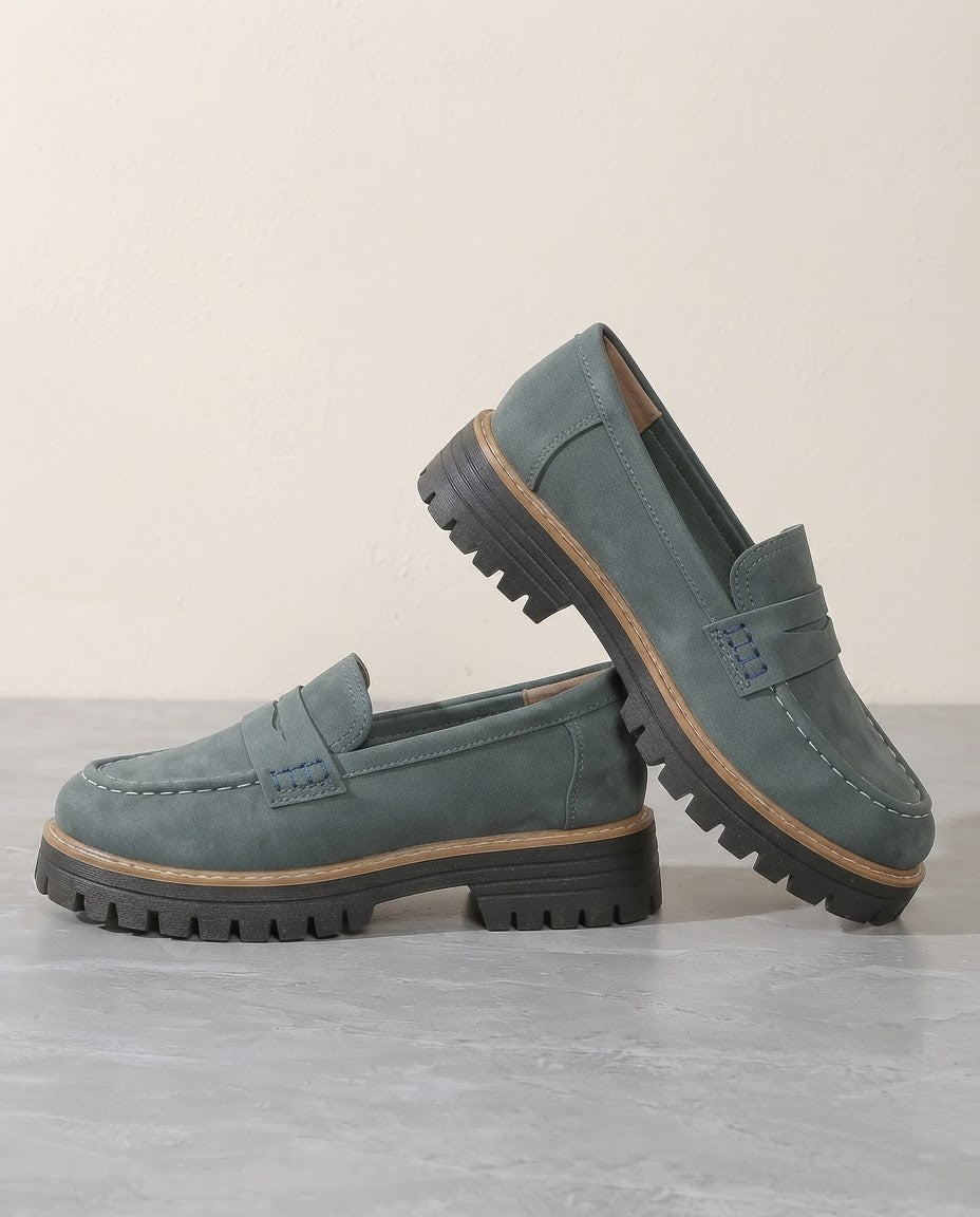 Mocasines Plataforma con Tacón Ancho