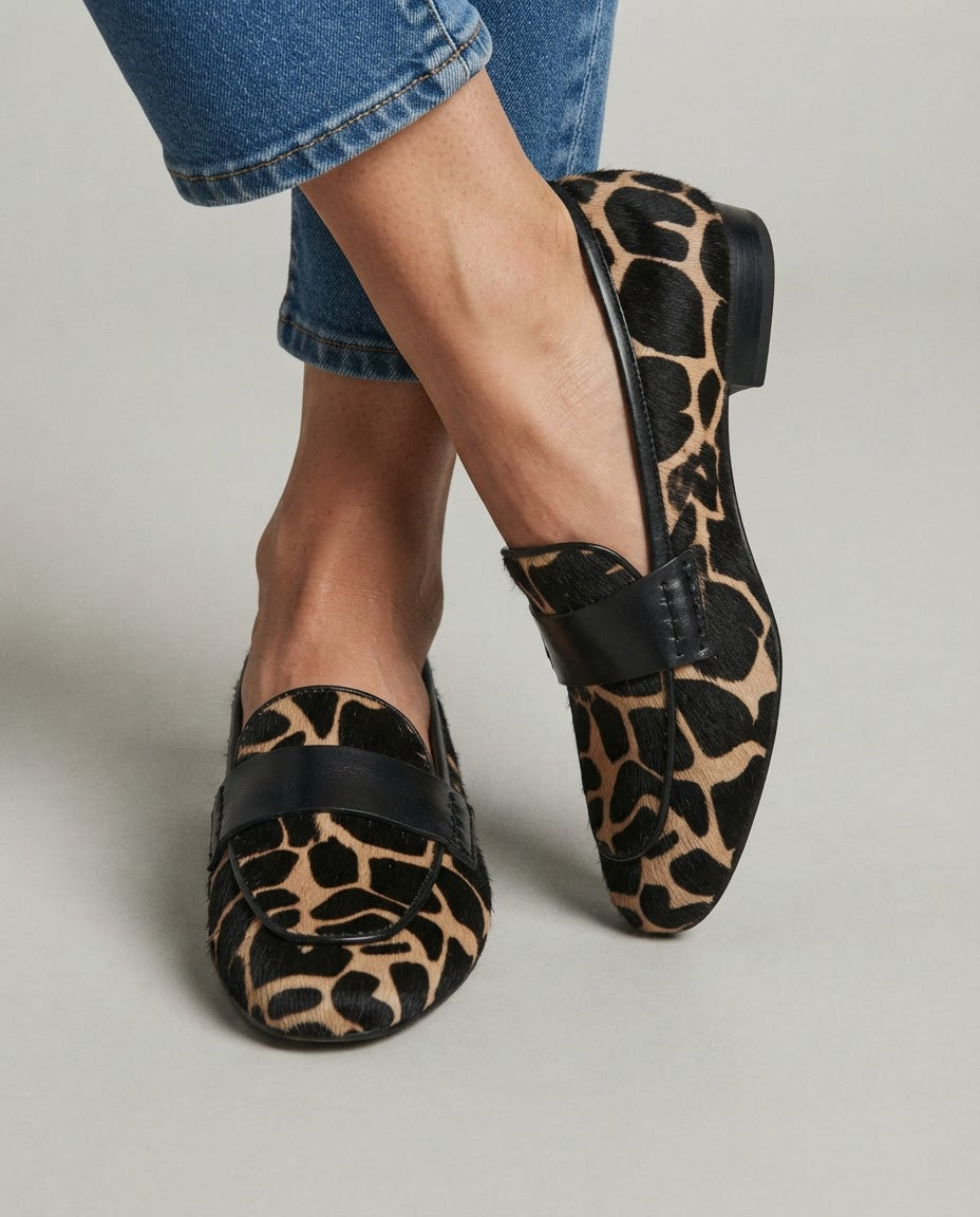 Mocasines con Estampado Jirafa