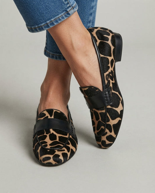 Mocasines con Estampado Jirafa