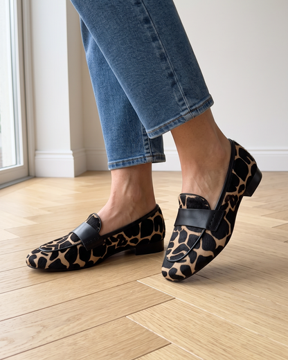 Mocasines con Estampado Jirafa