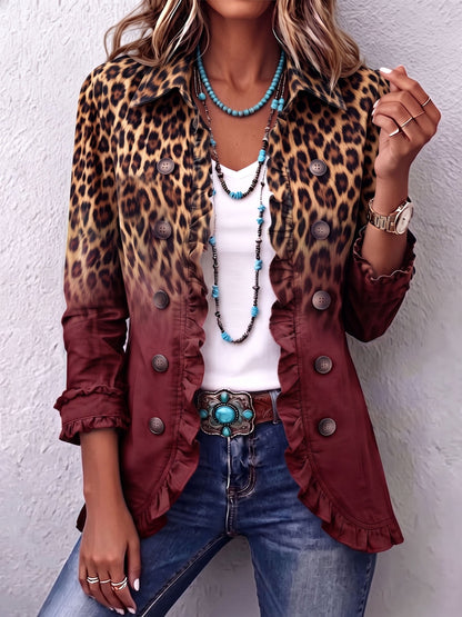 Beatriz | Blazer Leopardo Degradado con Volantes