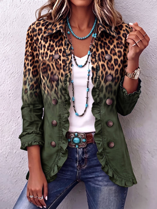 Beatriz | Blazer Leopardo Degradado con Volantes